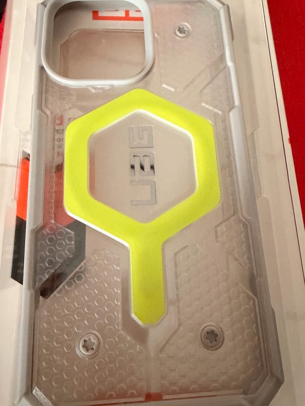 Ag Adriano Goldschmied Clear Phone Case with Neon Yellow Accent
